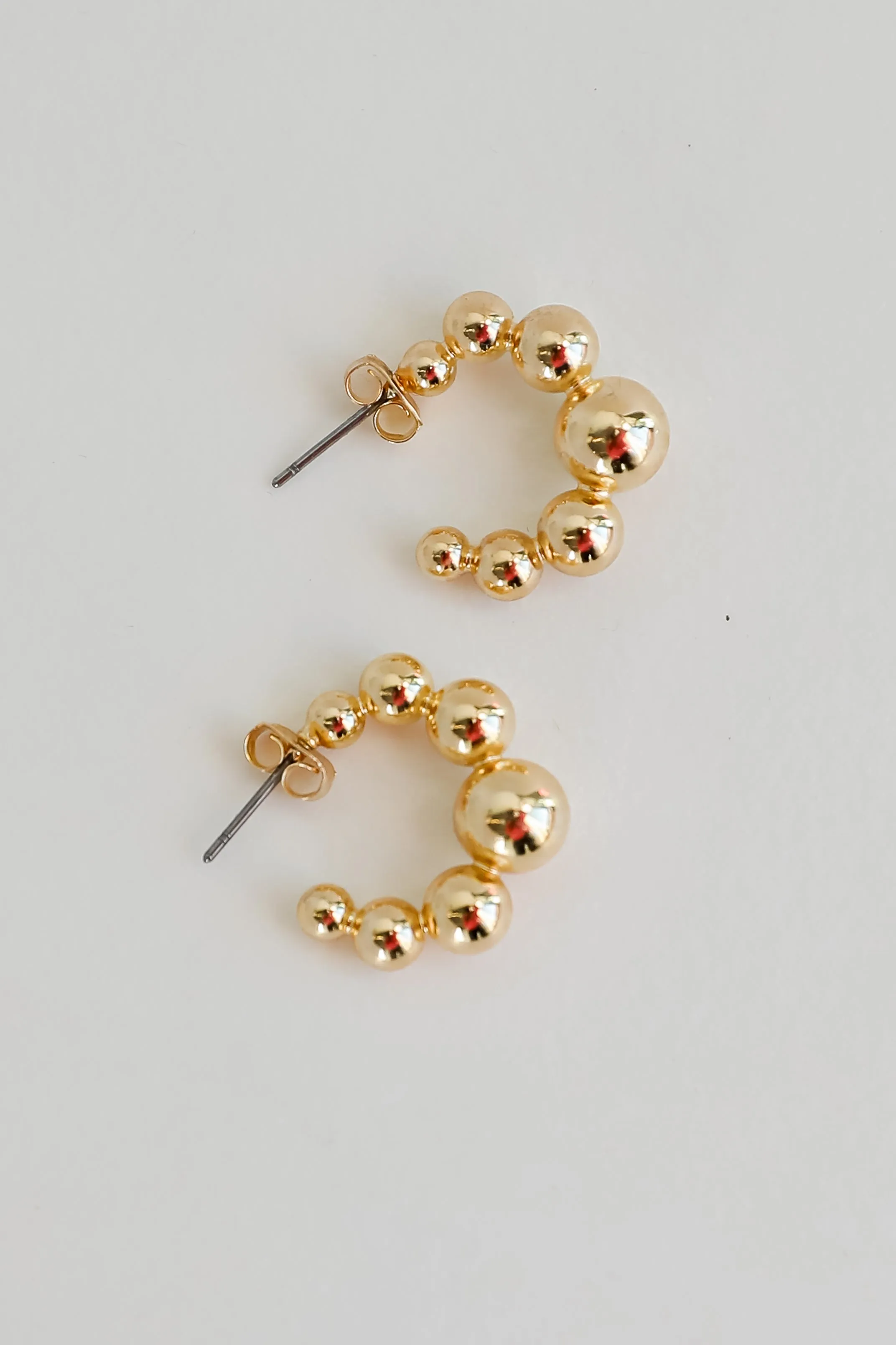 Monica Gold Ball Hoop Earrings