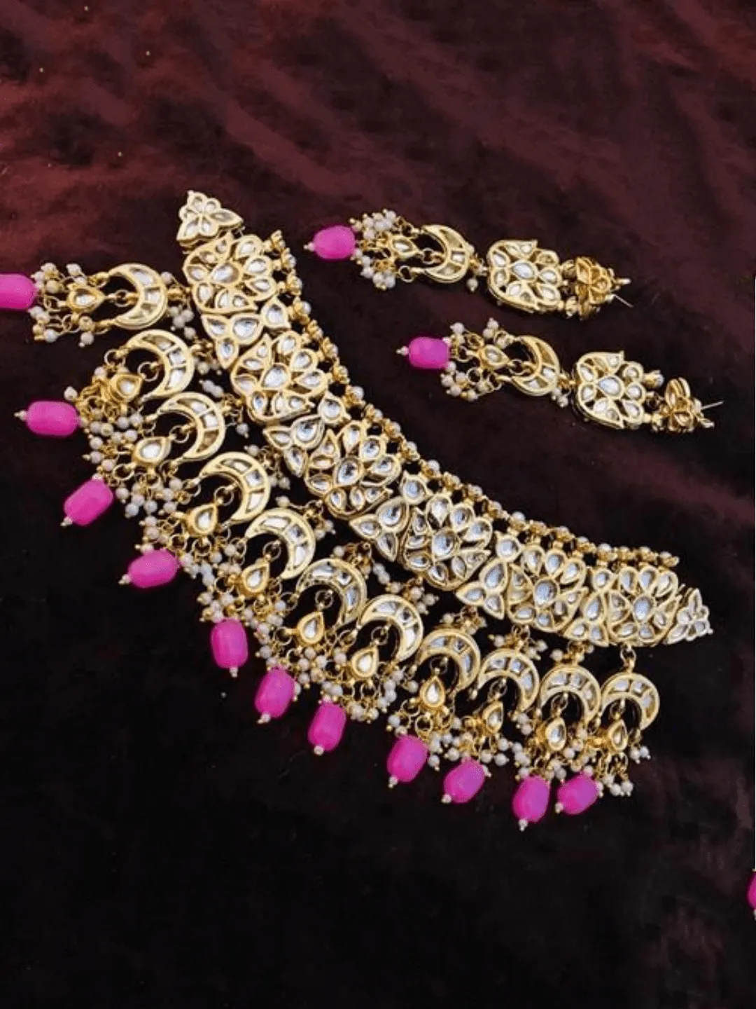 Multi Chand Hanging Necklace Set