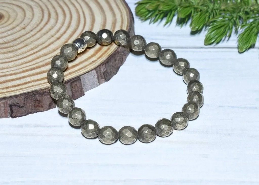 Natural Certified Unisex Pyrite Bracelet - Natural Grey