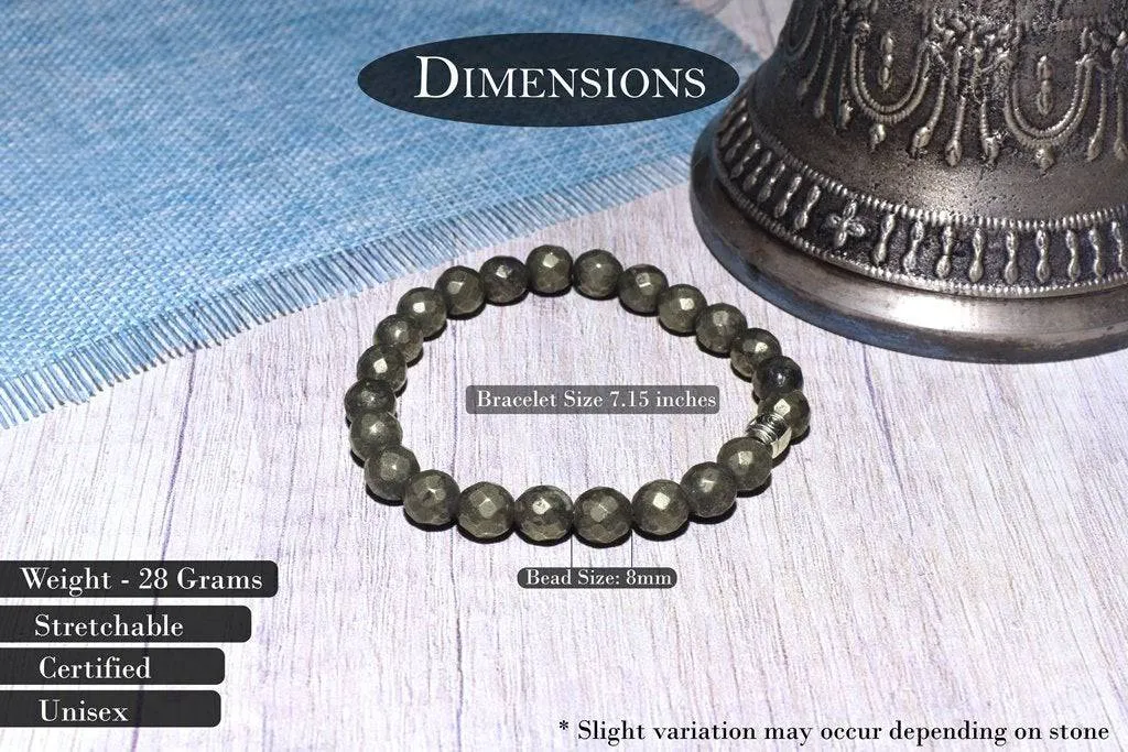 Natural Certified Unisex Pyrite Bracelet - Natural Grey