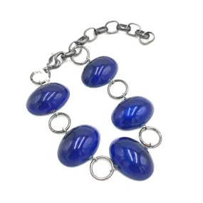 Navy Jelly Bean Stations Bracelet