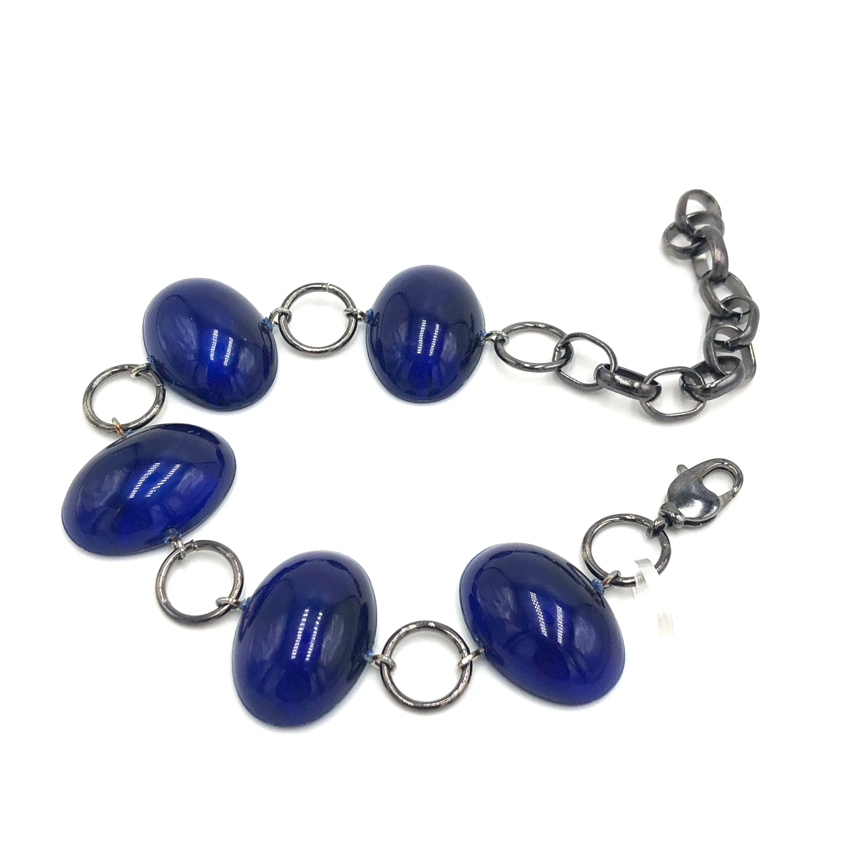 Navy Jelly Bean Stations Bracelet