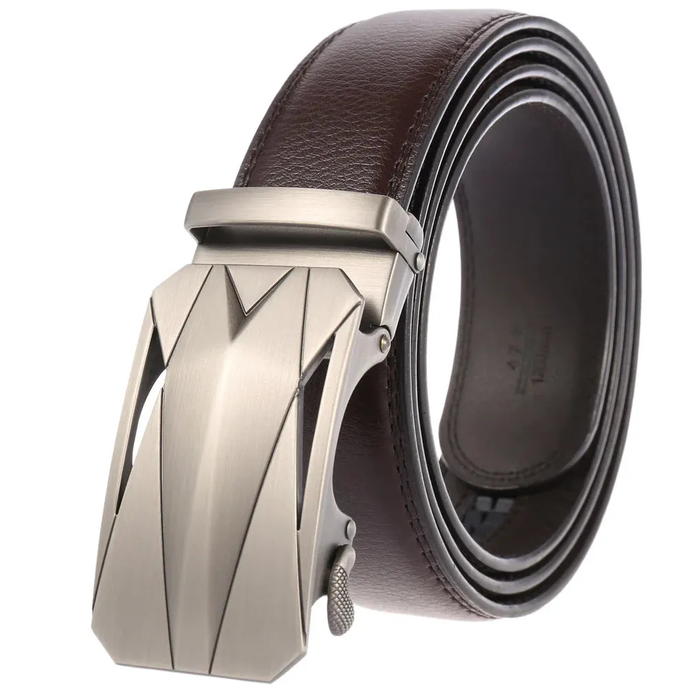 New Genuine Leather Metal Automatic Buckle Men's Belts Fashion designer High Quality Male Waist Band Business Casual Men Belt