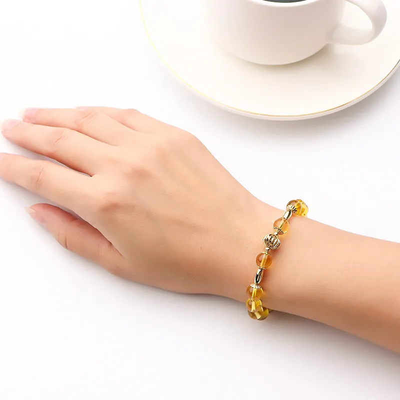 Niche Design Sterling Silver Citrine Bracelet for Women