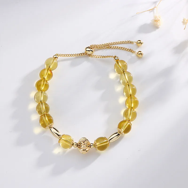 Niche Design Sterling Silver Citrine Bracelet for Women