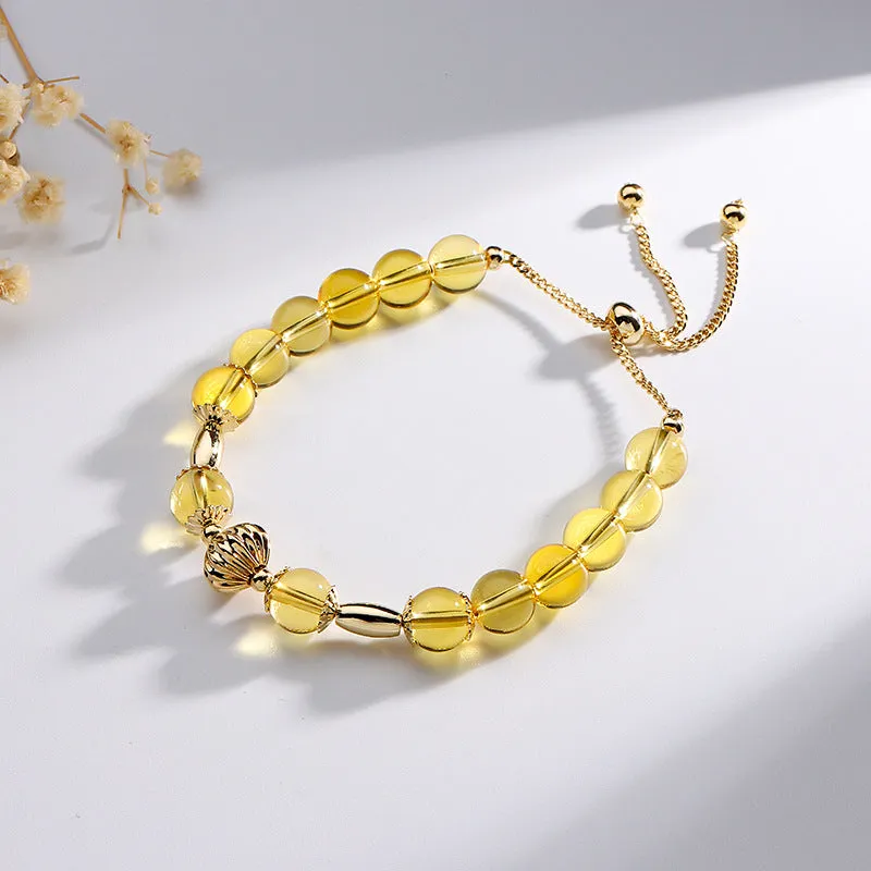 Niche Design Sterling Silver Citrine Bracelet for Women