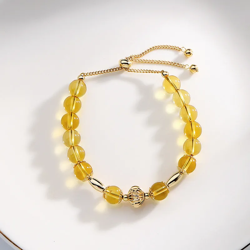 Niche Design Sterling Silver Citrine Bracelet for Women