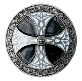 Norse Cross Black White Belt Buckle