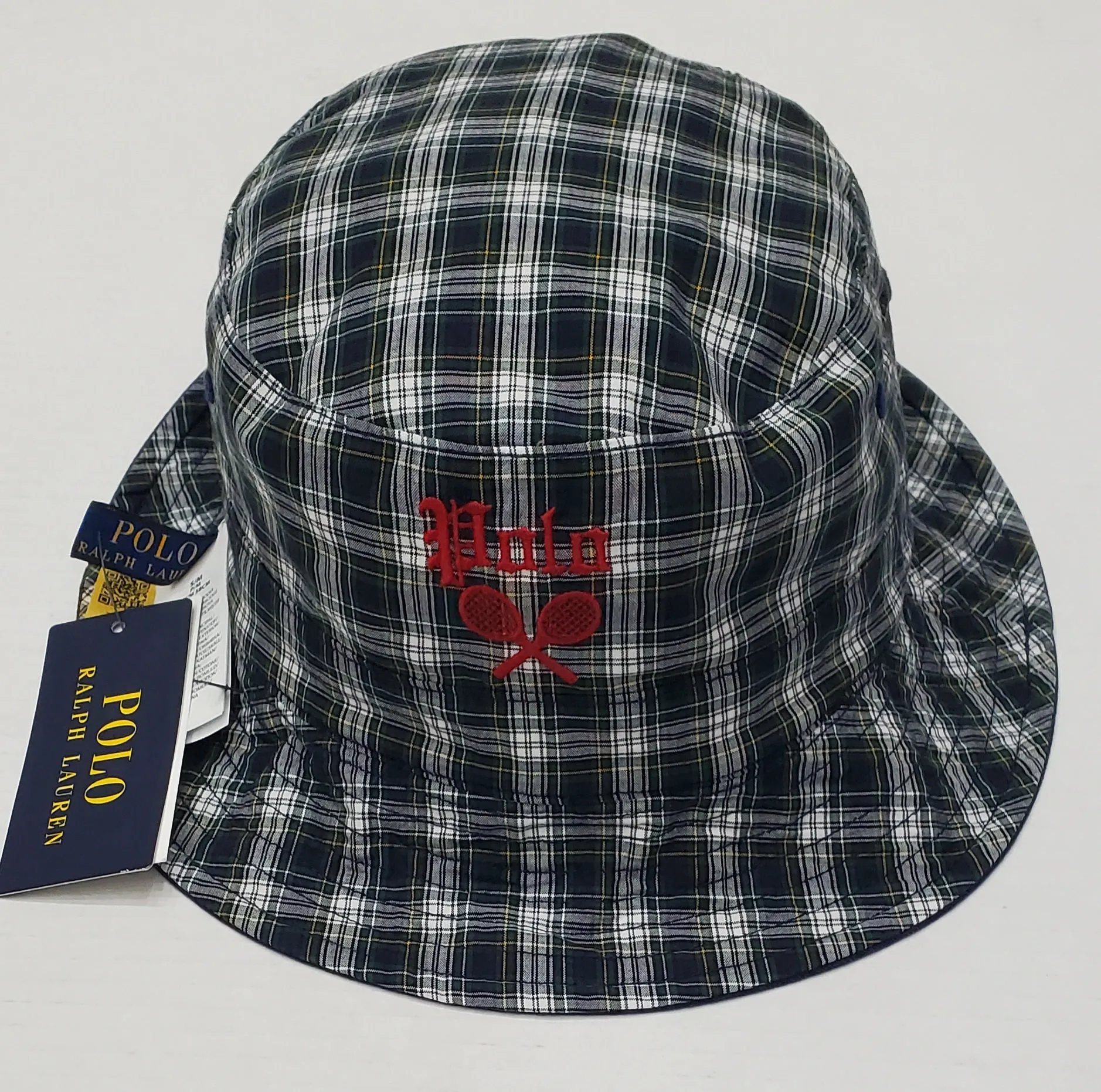 Nwt Polo Ralph Lauren Polo Tennis Plaid Reversible Hat