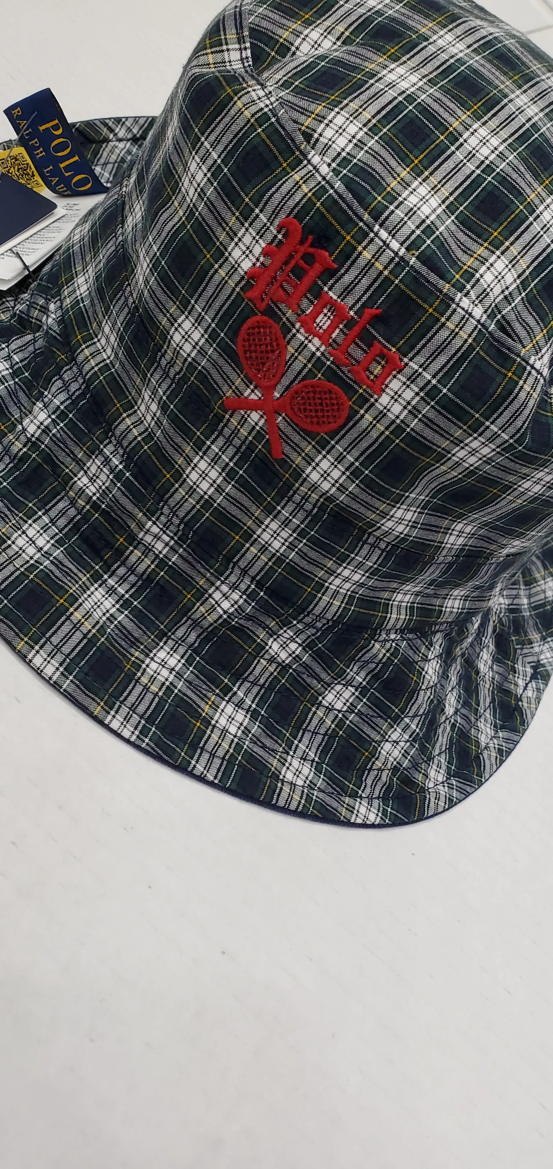 Nwt Polo Ralph Lauren Polo Tennis Plaid Reversible Hat