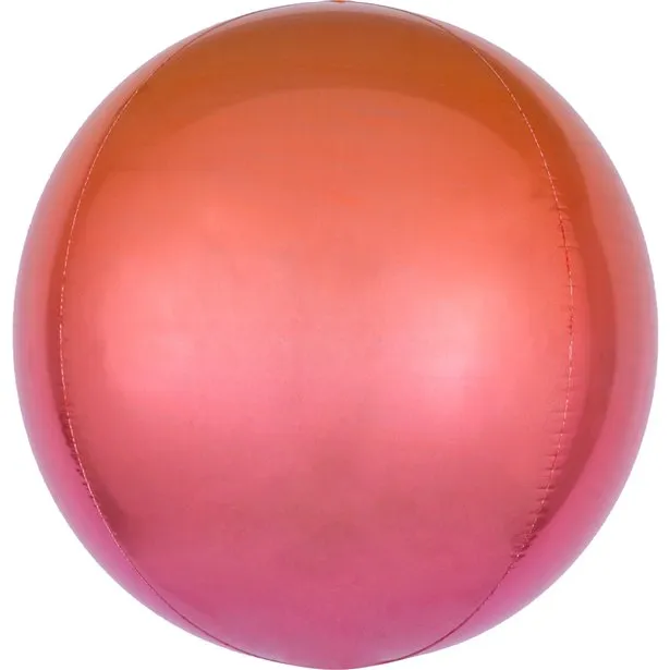 Ombre Orb Balloon - Coral Red