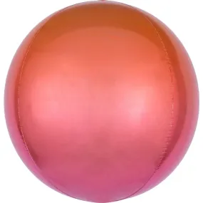 Ombre Orb Balloon - Coral Red