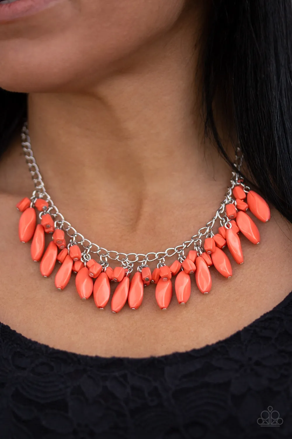 Open Door Jewelry - Bead Binge - Orange Necklace - Paparazzi Accessories