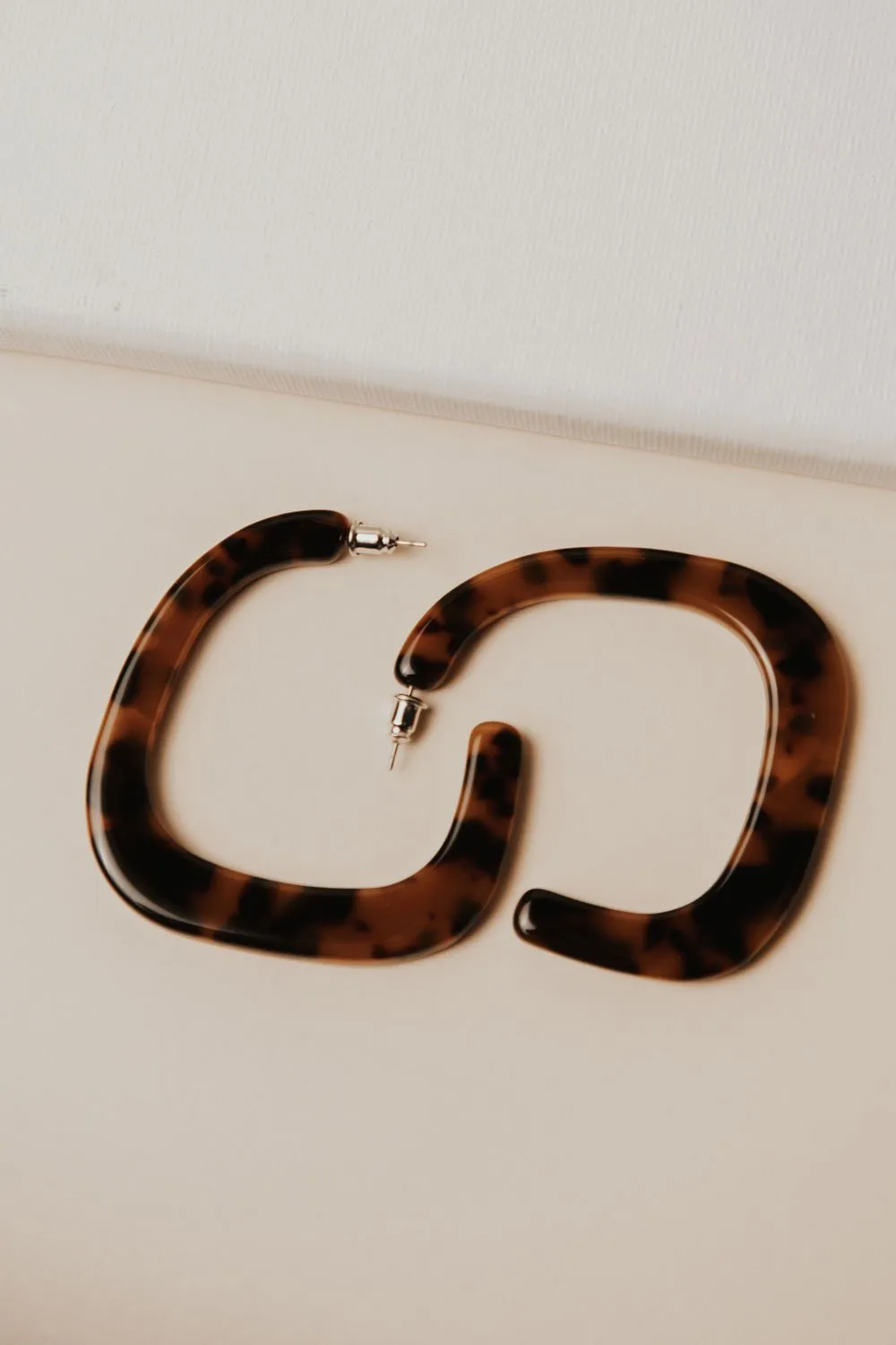 Open Hoop Tortoise Shell Earrings