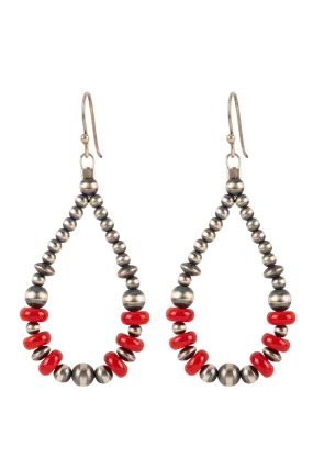 Paige Wallace Navajo Pearl & Coral Earrings