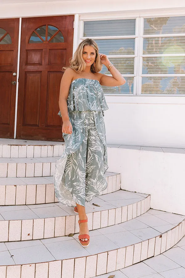 Palms In Paradise Jumpsuit in Dark Sea Glass