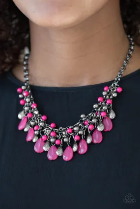 Paparazzi Accessories  - Diva Attitude #N87 Box 1 -  Pink Necklace