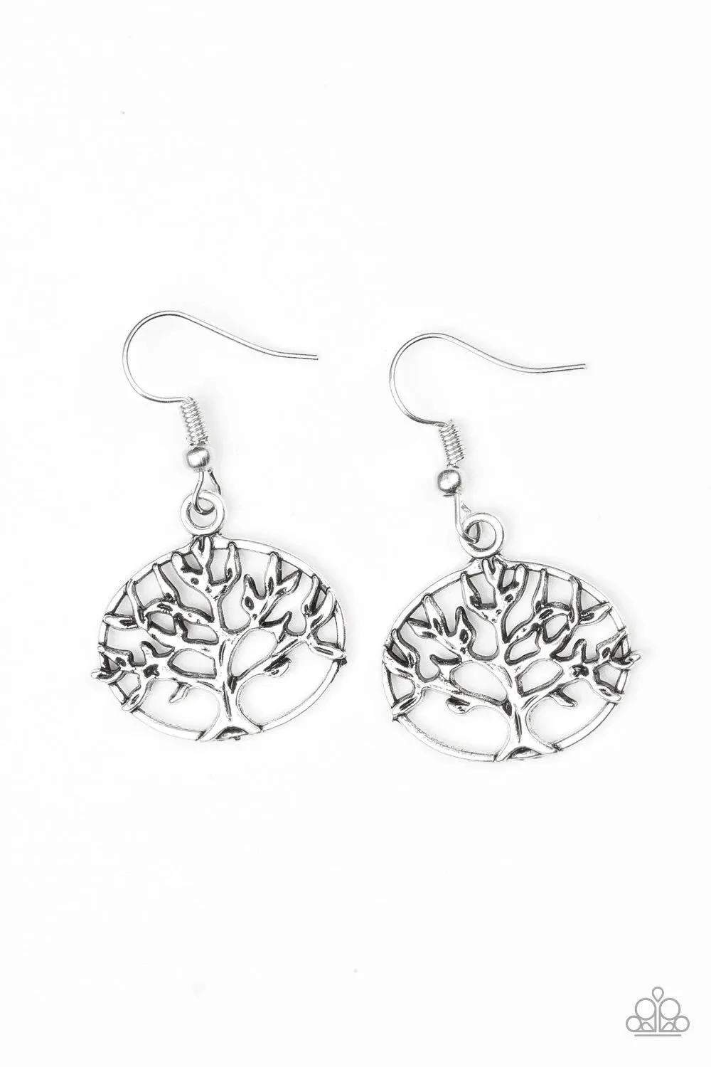 Paparazzi Accessories  - Dream Treehouse #L162 - Silver Earrings