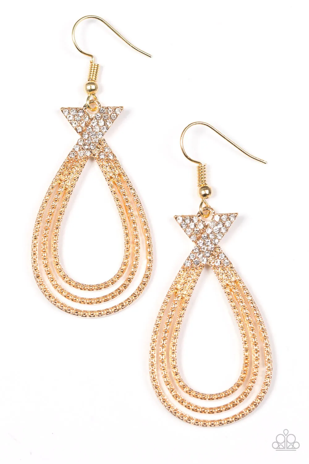 Paparazzi Accessories  - Fair Fame #E323 Peg - Gold Earrings