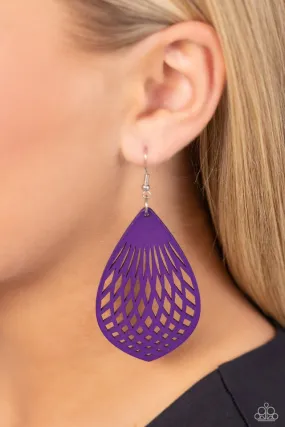 Paparazzi Earring ~ Caribbean Coral - Purple