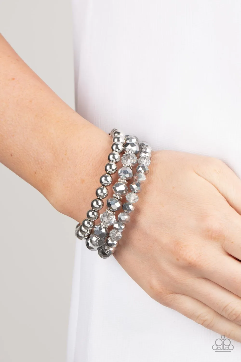 Paparazzi Gimme Gimme Silver Rhinestone Bracelet