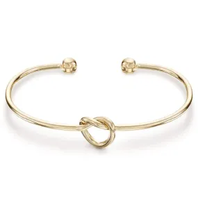 PAVOI 14K Gold Plated Forever Love Knot Infinity Bangle Bracelets for Women | Adjustable Yellow Gold Bracelet