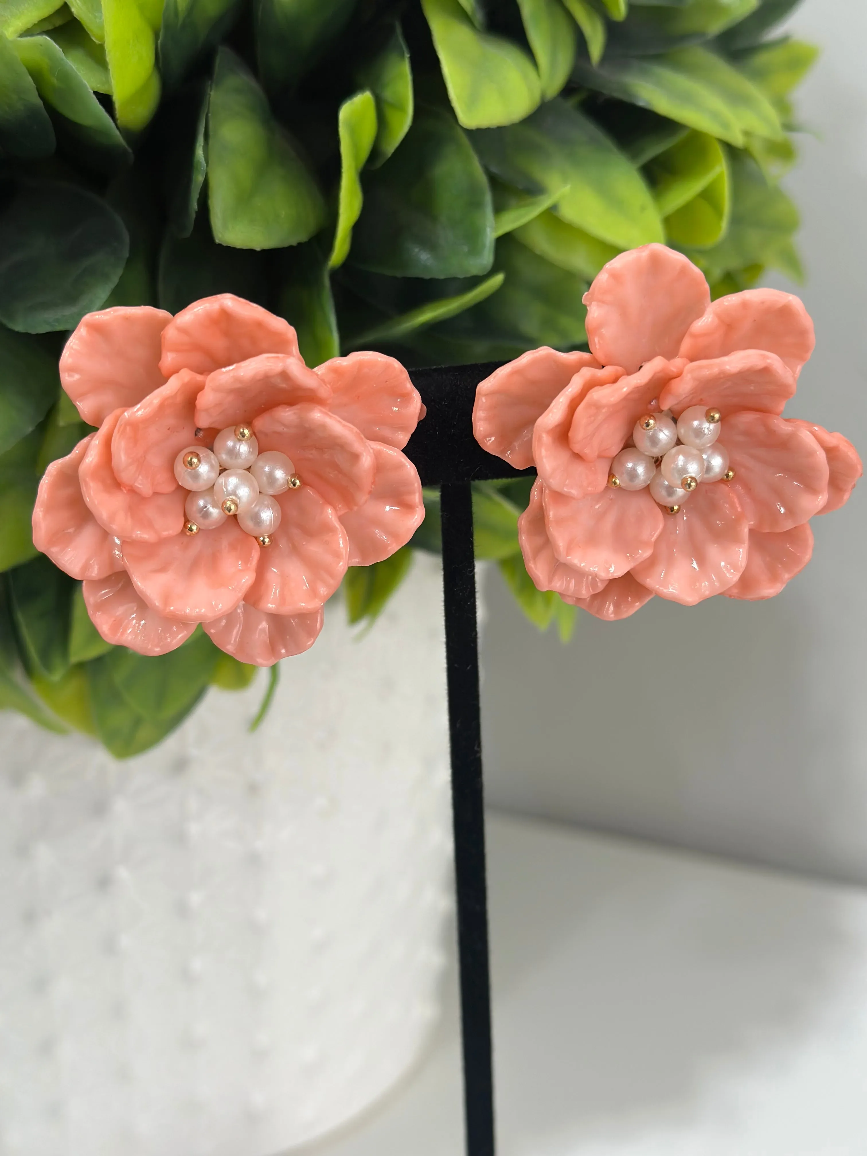 Peach Flowers Earrings