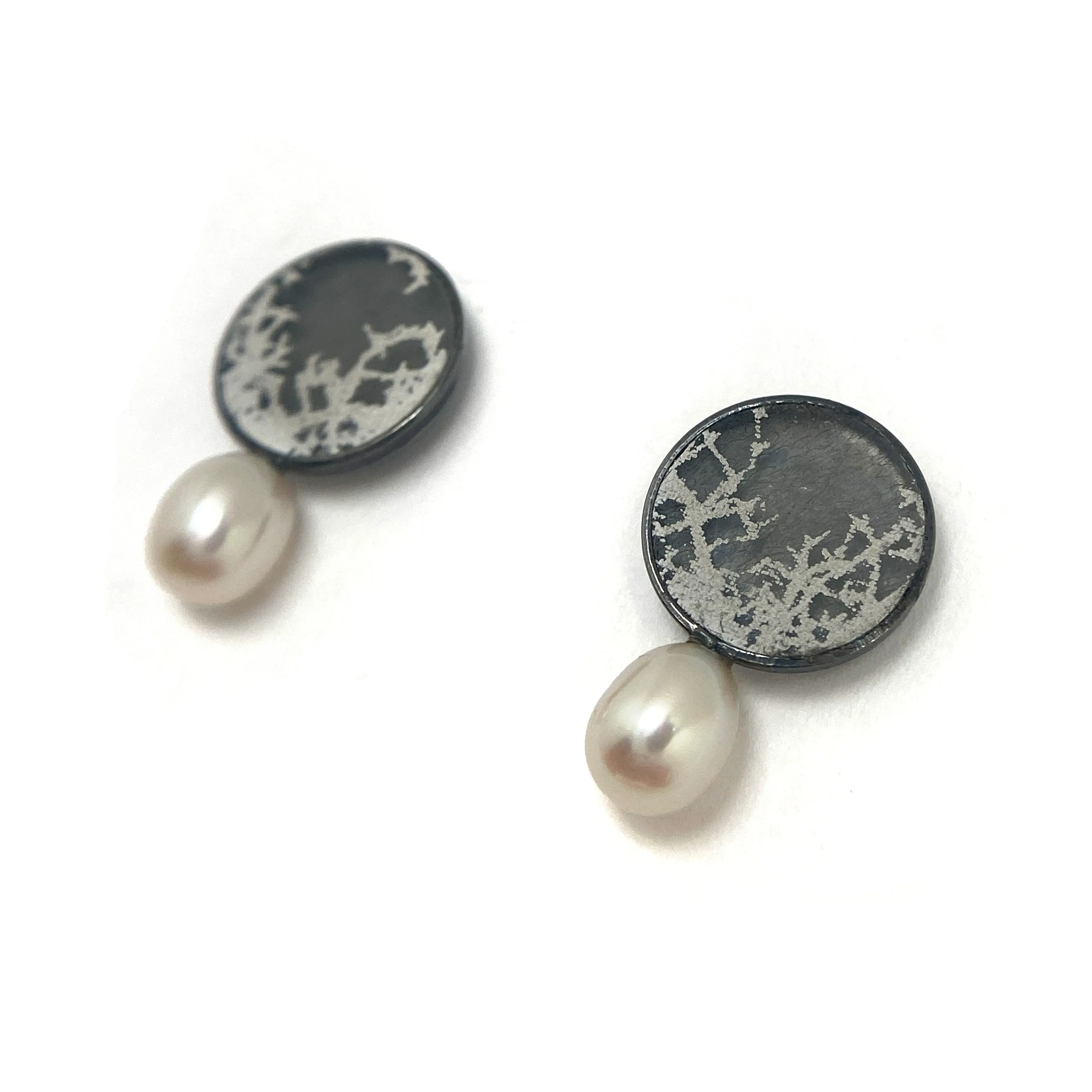 Pearl Drop Oxidized Earrings