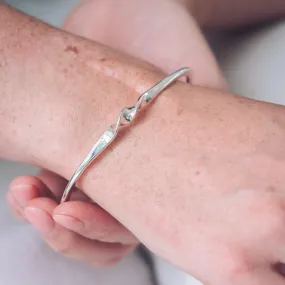 Pencil Twist Silver Bangle