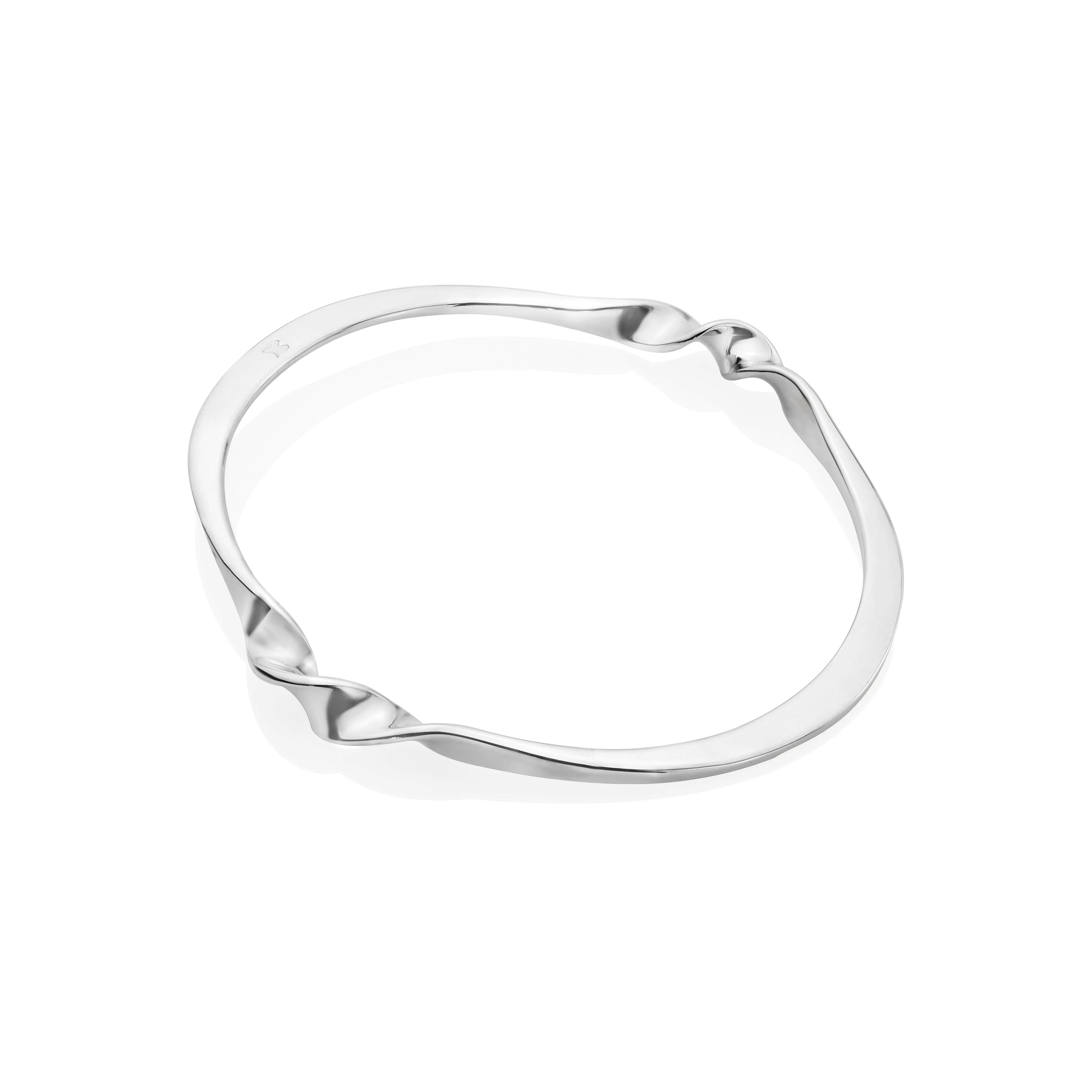 Pencil Twist Silver Bangle