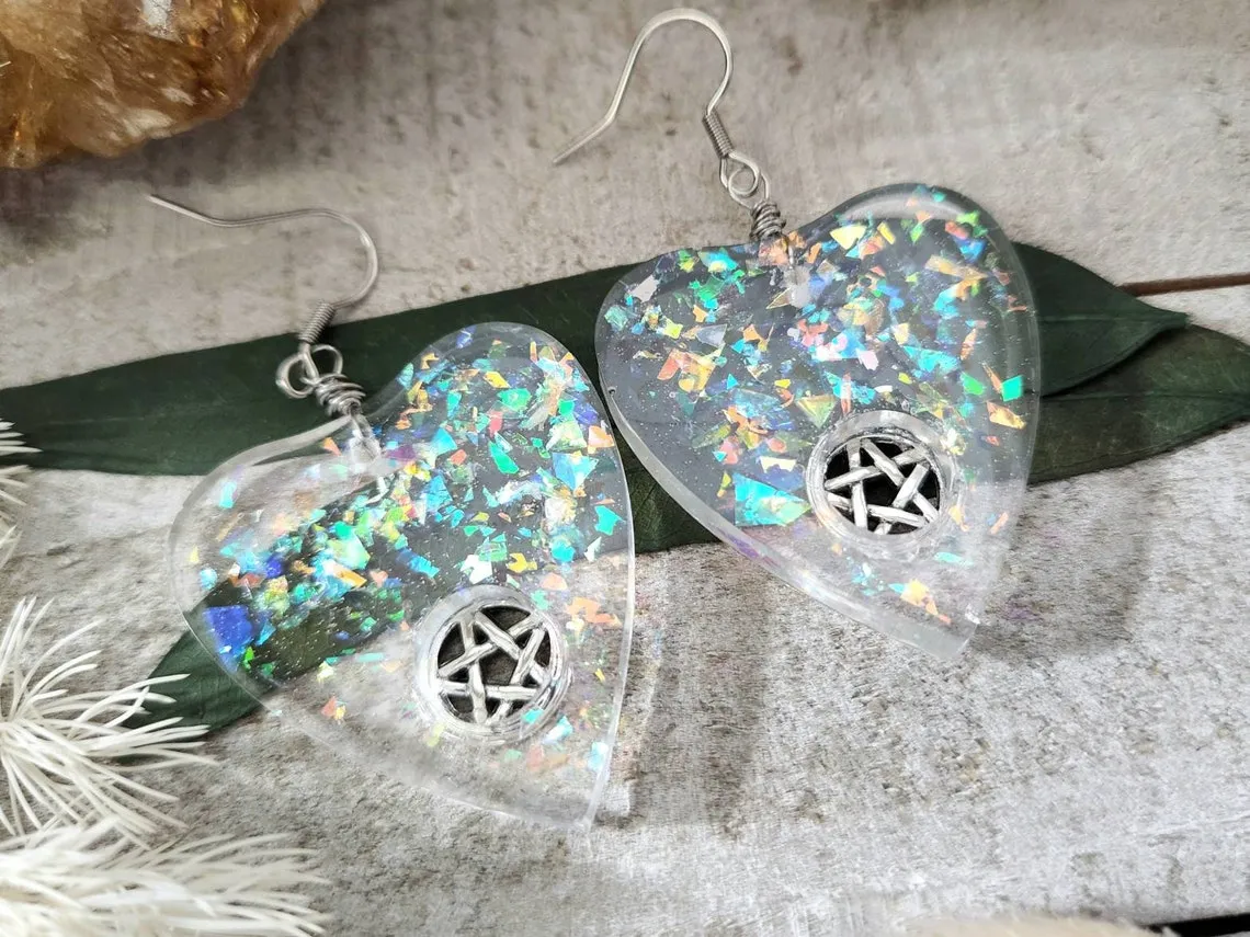 Pentacle planchette earrings