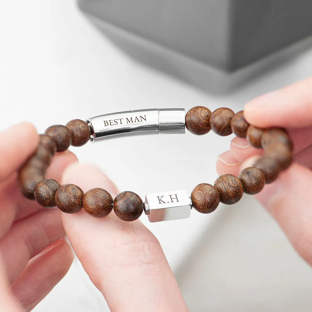 Personalised Mens Wooden Bracelet