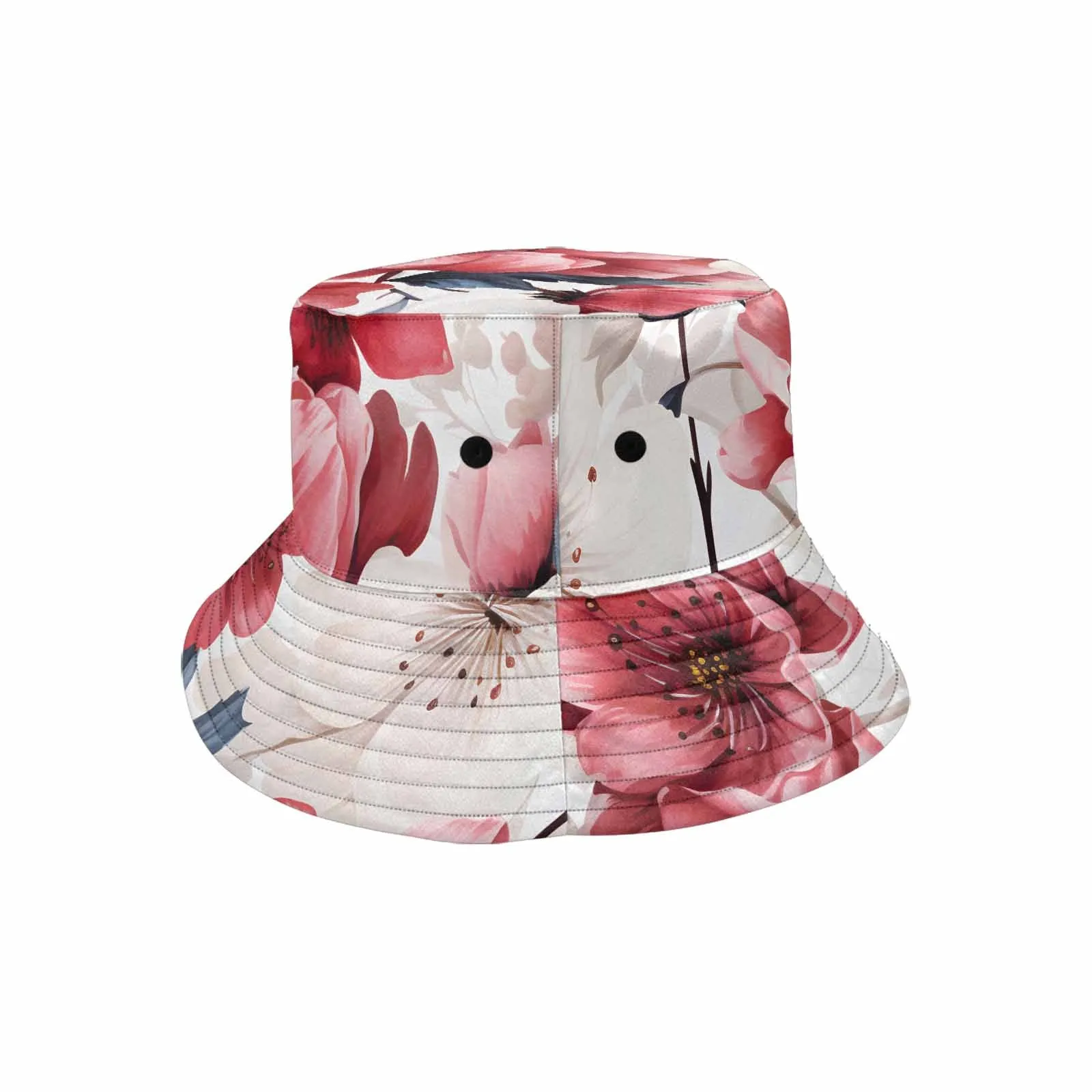 Pink Floral  Unisex Summer Single-Layer Bucket Hat