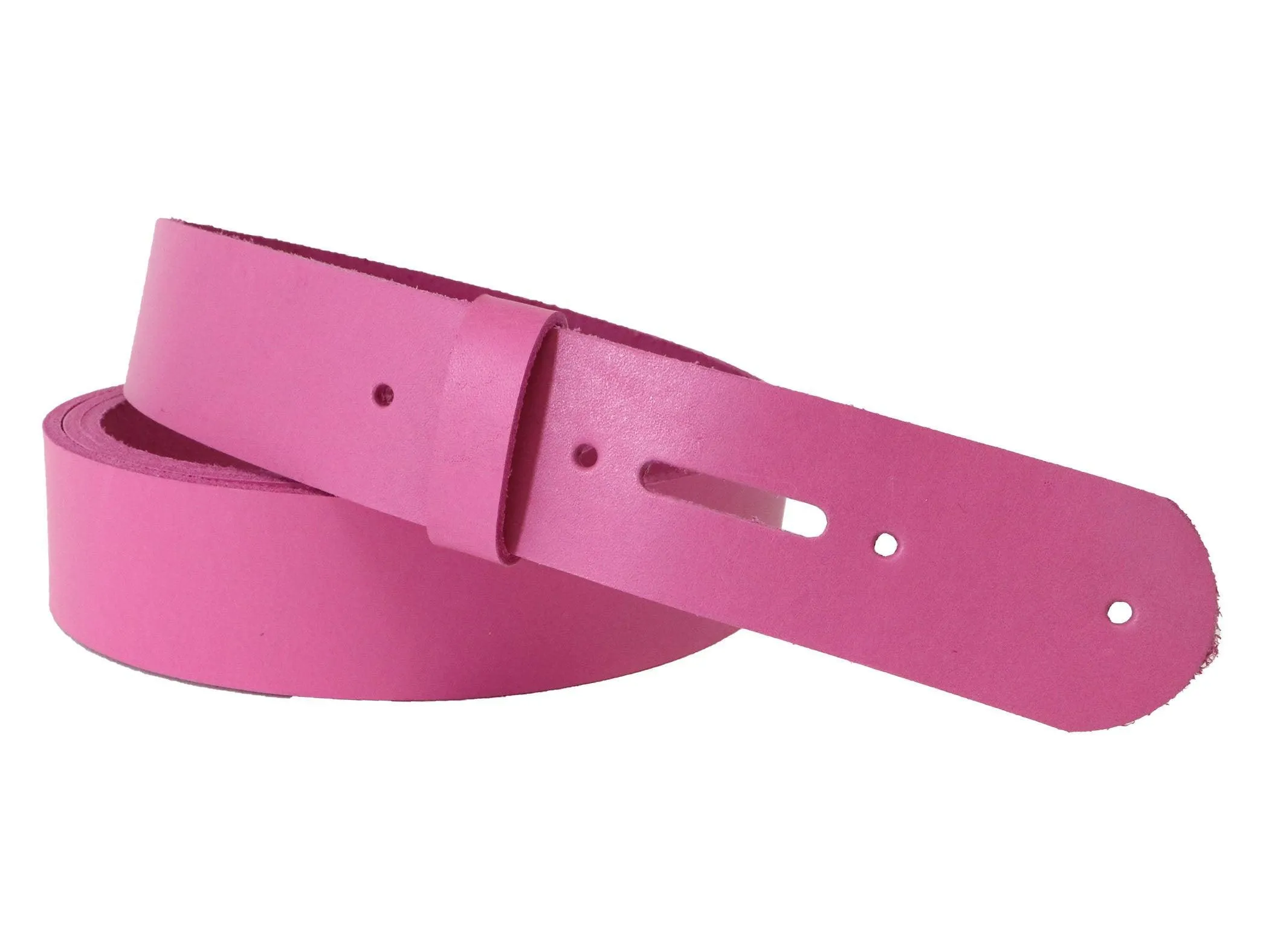 Pink Vegetable Tanned Leather Belt Blank w/ Matching Keeper | 60"-72" Length