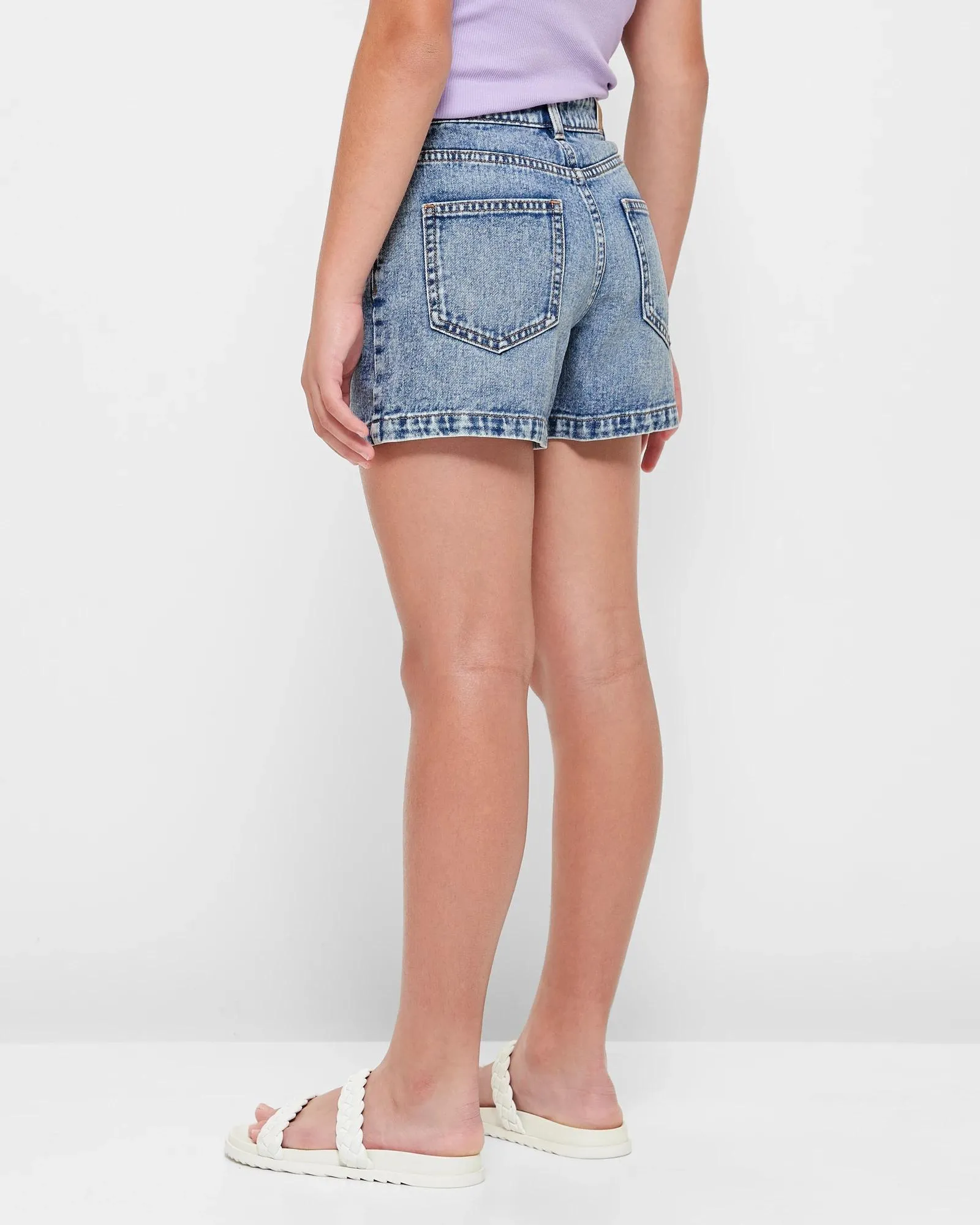 popular  Girls Denim Shorts - Mid Wash