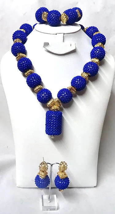 PrestigeApplause Latest Design Blue Bridal Party Beads Jewellery Set