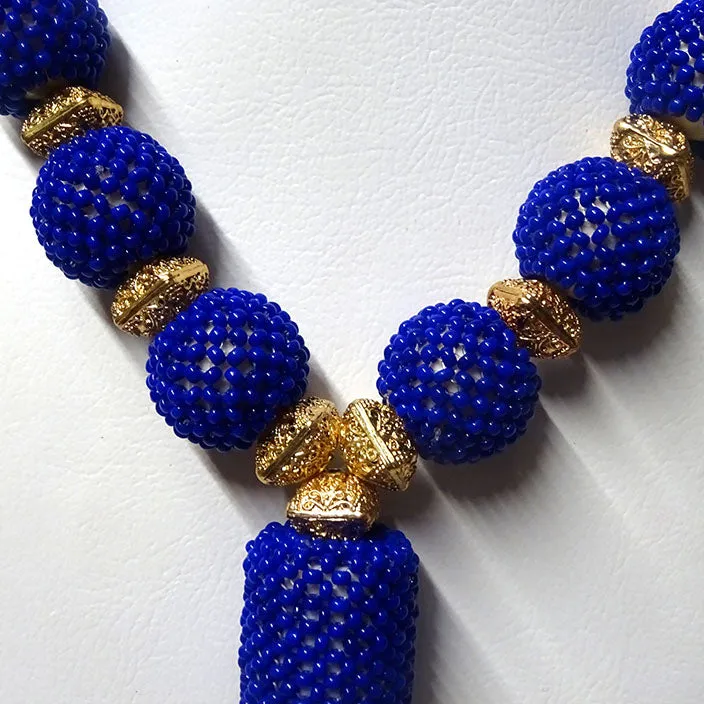 PrestigeApplause Latest Design Blue Bridal Party Beads Jewellery Set