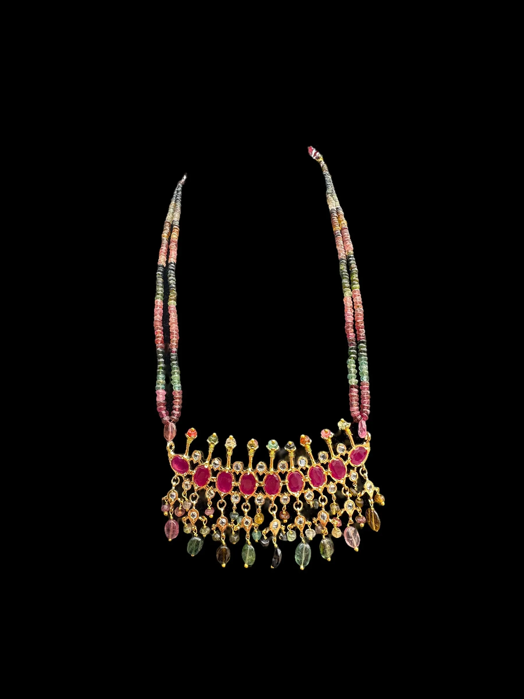 PS242 Tirmani in tourmaline  beads( SHIPS IN 4 WEEKS  )