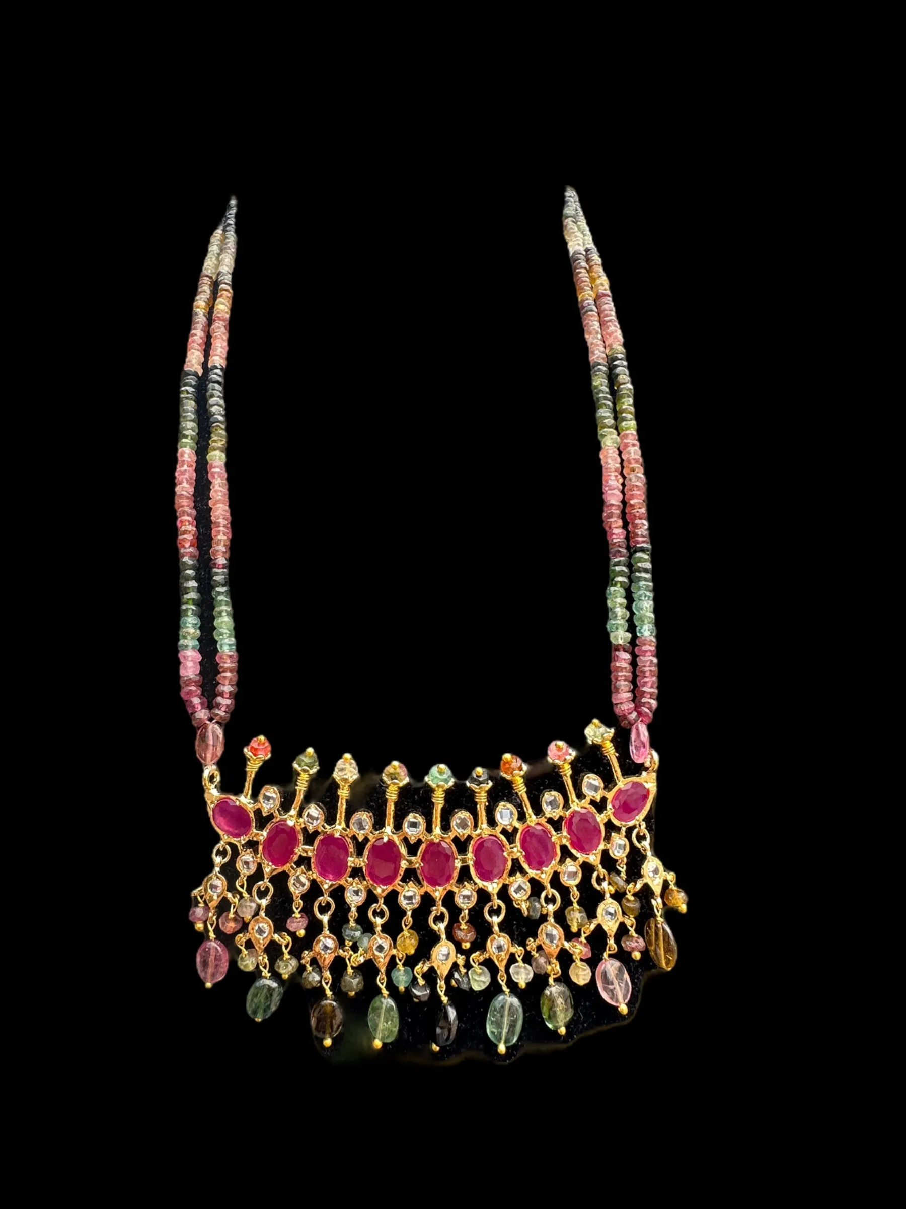 PS242 Tirmani in tourmaline  beads( SHIPS IN 4 WEEKS  )