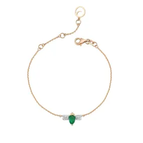 QUEEN BEE BELLA GOLD DIAMOND EMERALD BRACELET