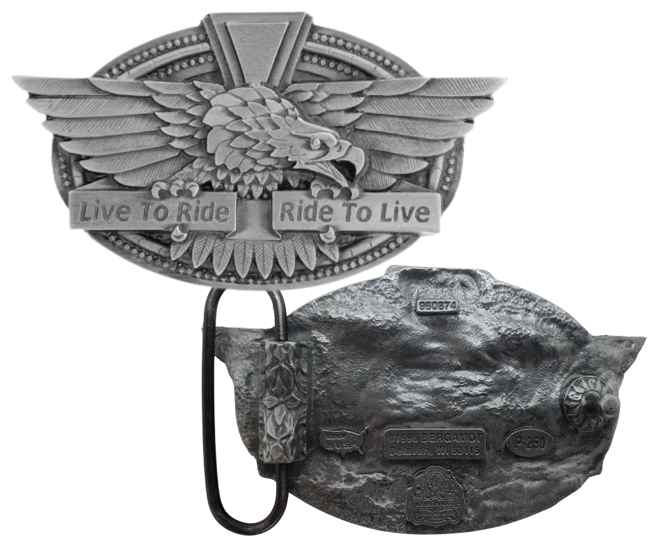 "Ride to Live Eagle" Belt Buckle