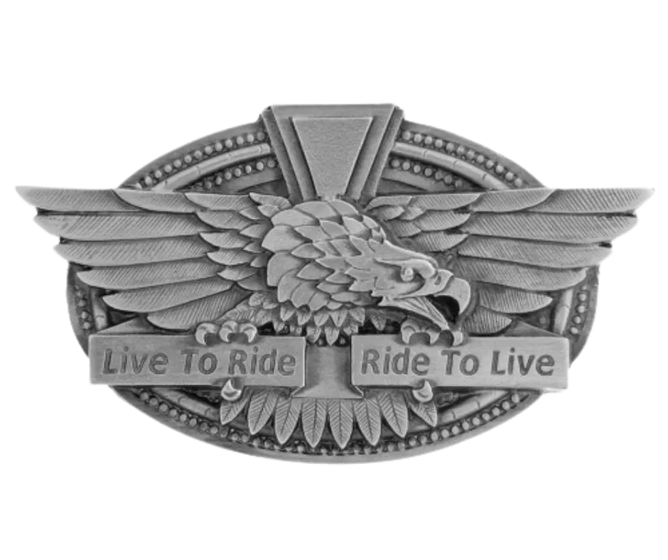 "Ride to Live Eagle" Belt Buckle