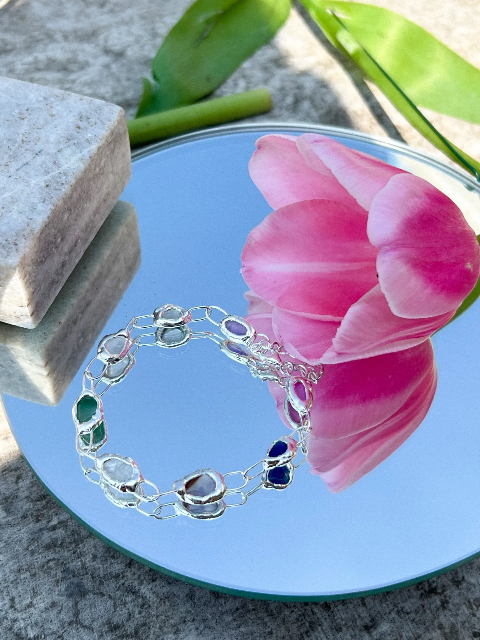 Rainbow Bracelet in Silver