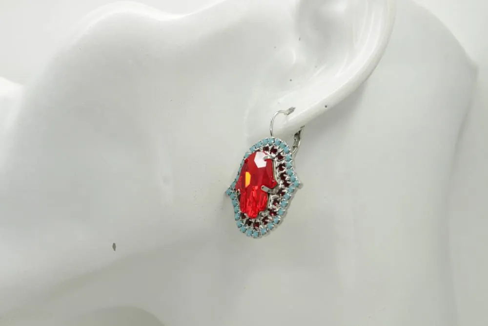 RED HAMSA EARRINGS