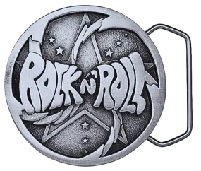 Rock and Roll Belt Buckle Pewter