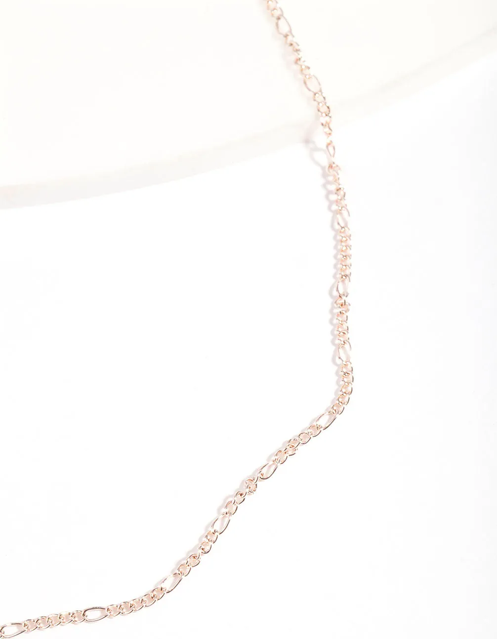 Rose Gold Fine Figaro Chain Choker