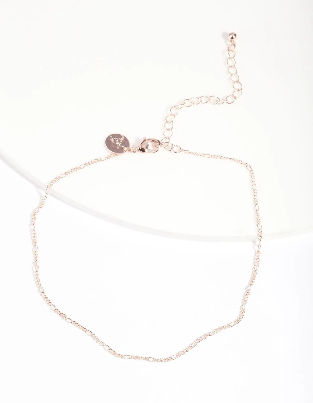 Rose Gold Fine Figaro Chain Choker