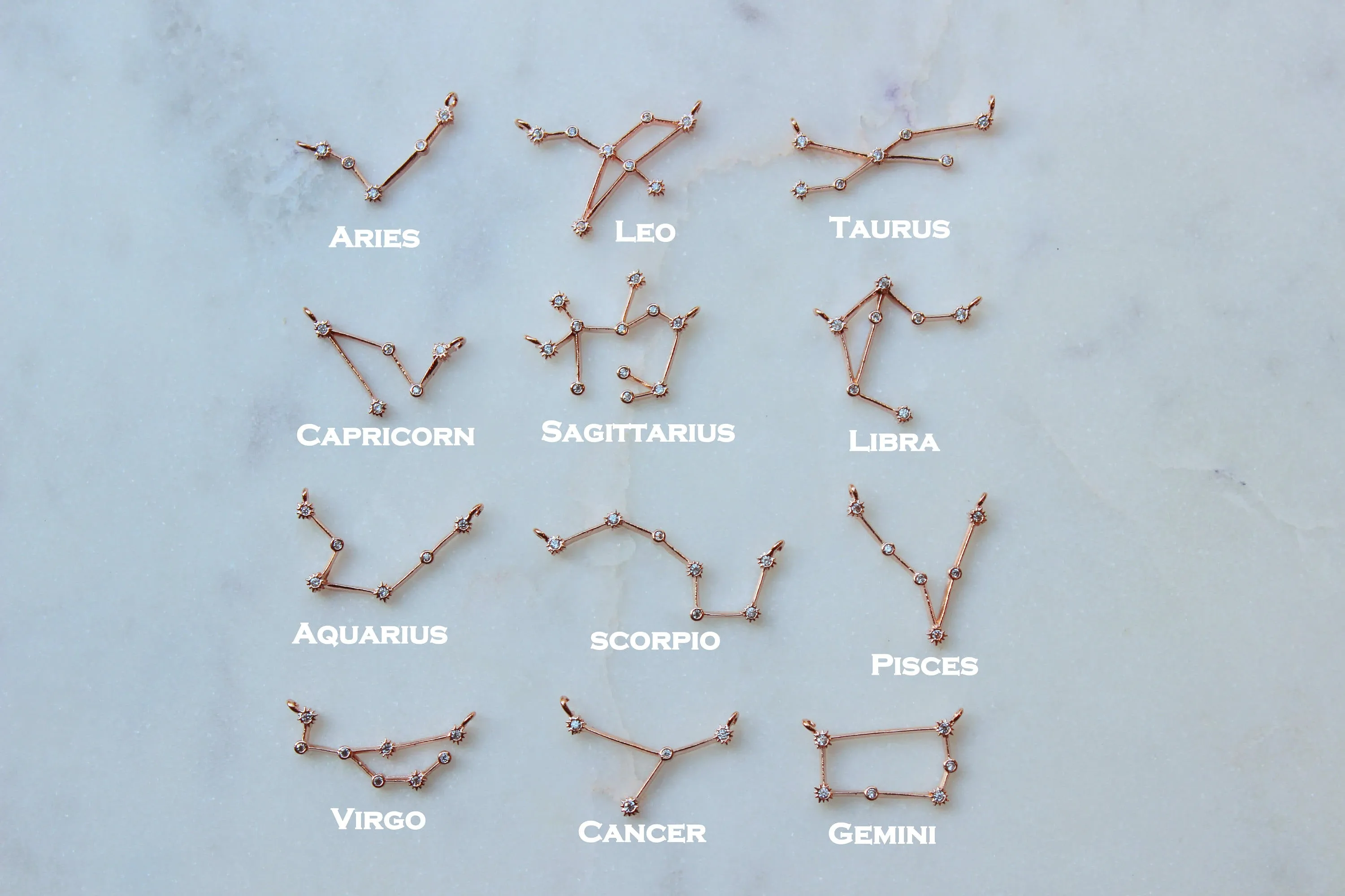 Rose Gold Zodiac Bracelet - Choose Sign