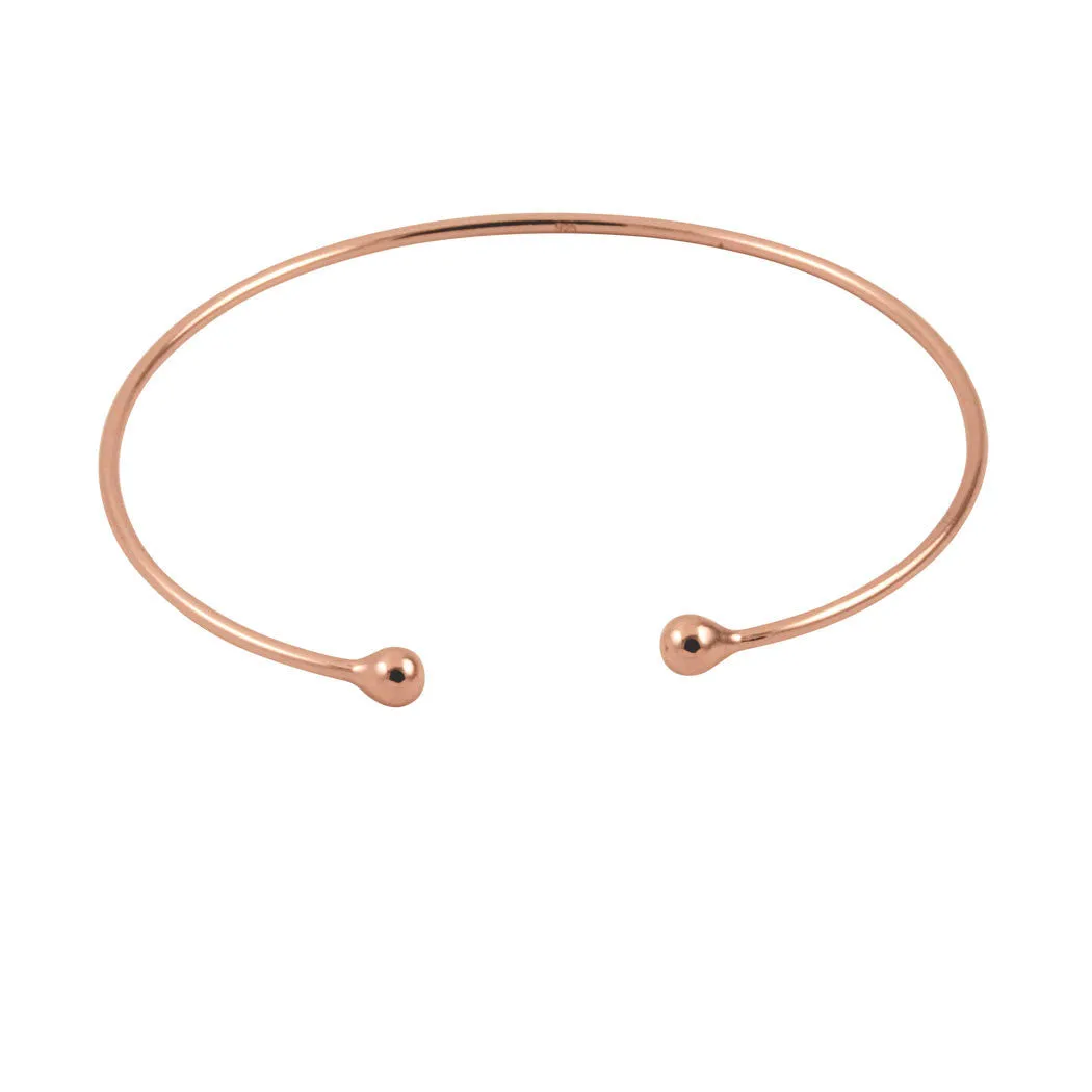 Rosy Bead Cuff Bangle Bracelet