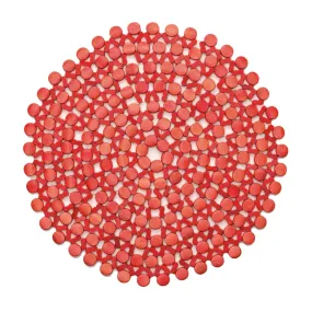 Round Bamboo Placemat in Coral Set of 4 by Kim Seybert